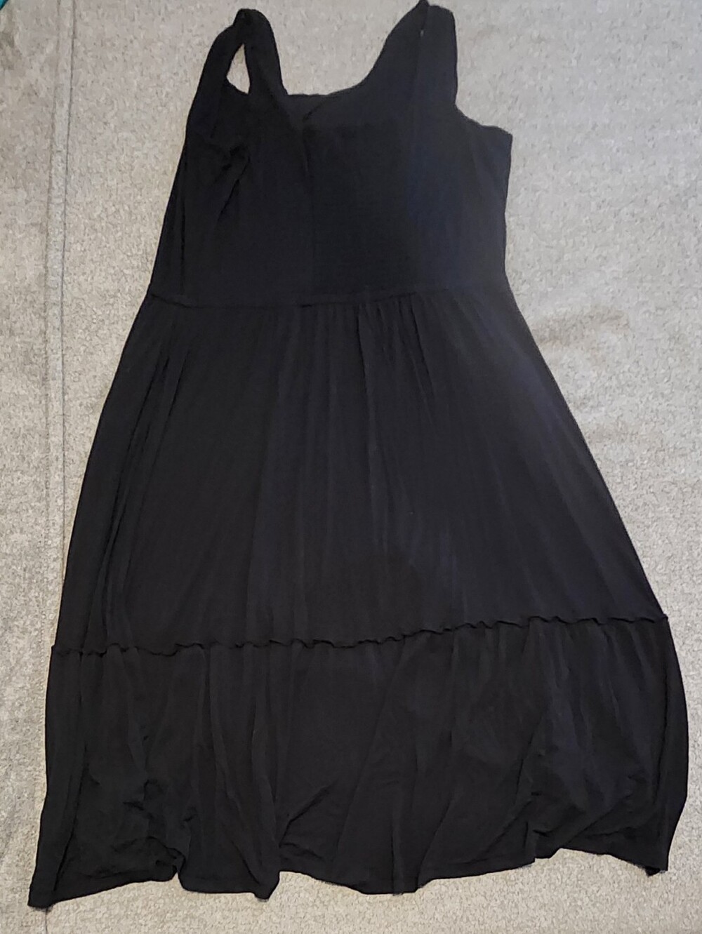 Jason Wu Black Sleeveless Tank Midi Dress – Size XL, Ruched Waist, Flowy Fit